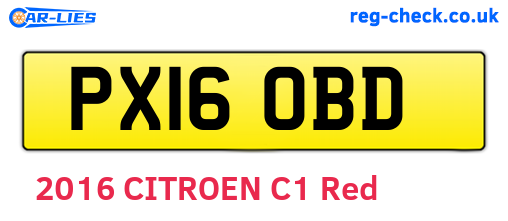 PX16OBD are the vehicle registration plates.