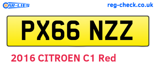 PX66NZZ are the vehicle registration plates.