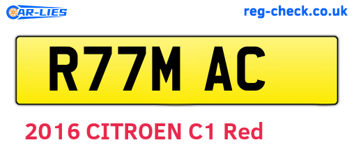 R77MAC are the vehicle registration plates.