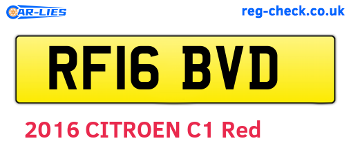 RF16BVD are the vehicle registration plates.