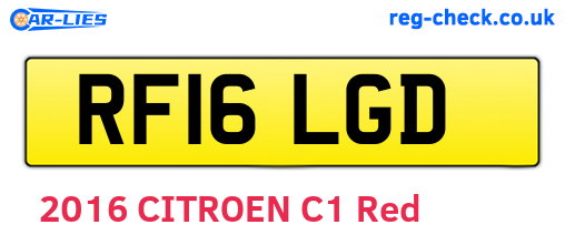 RF16LGD are the vehicle registration plates.
