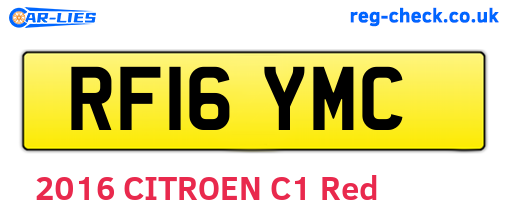 RF16YMC are the vehicle registration plates.
