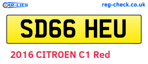 SD66HEU are the vehicle registration plates.