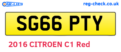 SG66PTY are the vehicle registration plates.