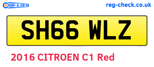 SH66WLZ are the vehicle registration plates.