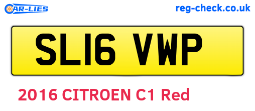 SL16VWP are the vehicle registration plates.