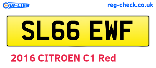 SL66EWF are the vehicle registration plates.