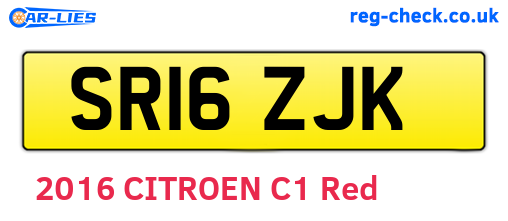 SR16ZJK are the vehicle registration plates.