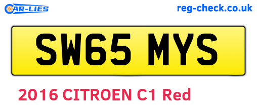 SW65MYS are the vehicle registration plates.