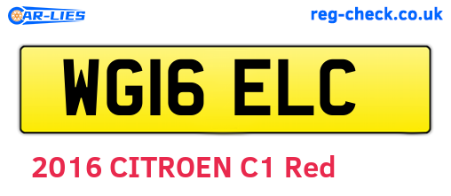 WG16ELC are the vehicle registration plates.