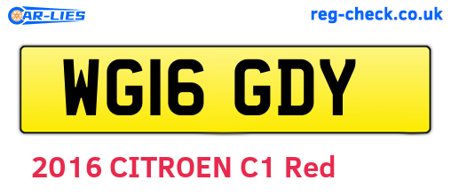 WG16GDY are the vehicle registration plates.