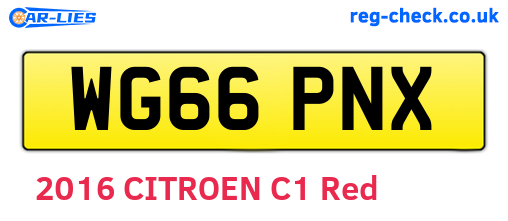 WG66PNX are the vehicle registration plates.