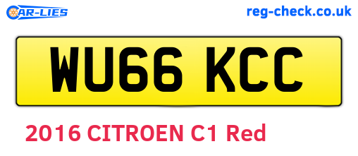 WU66KCC are the vehicle registration plates.