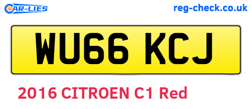 WU66KCJ are the vehicle registration plates.