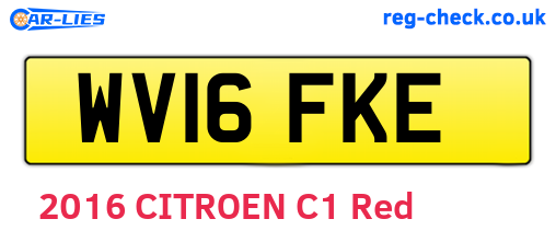 WV16FKE are the vehicle registration plates.