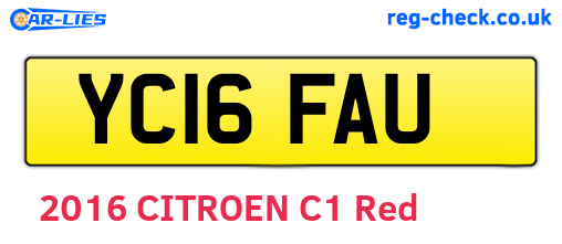 YC16FAU are the vehicle registration plates.