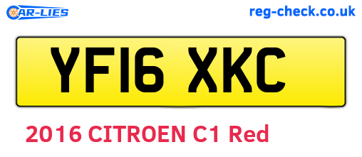 YF16XKC are the vehicle registration plates.
