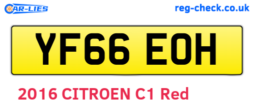YF66EOH are the vehicle registration plates.
