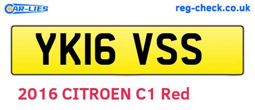 YK16VSS are the vehicle registration plates.