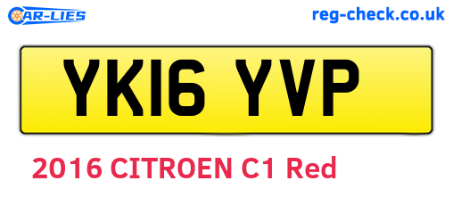 YK16YVP are the vehicle registration plates.