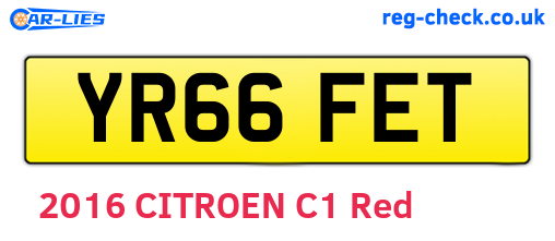YR66FET are the vehicle registration plates.