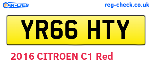 YR66HTY are the vehicle registration plates.