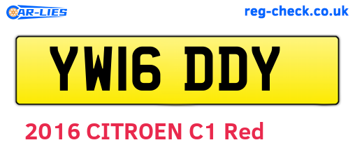 YW16DDY are the vehicle registration plates.