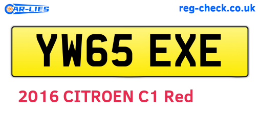 YW65EXE are the vehicle registration plates.
