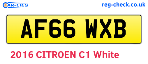 AF66WXB are the vehicle registration plates.