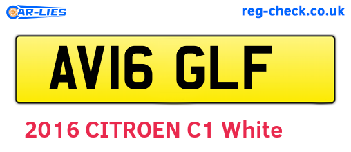 AV16GLF are the vehicle registration plates.
