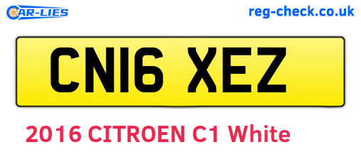 CN16XEZ are the vehicle registration plates.