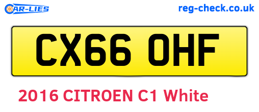 CX66OHF are the vehicle registration plates.