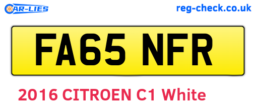 FA65NFR are the vehicle registration plates.