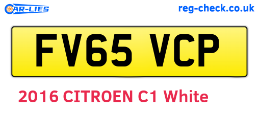 FV65VCP are the vehicle registration plates.