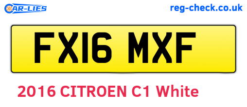 FX16MXF are the vehicle registration plates.