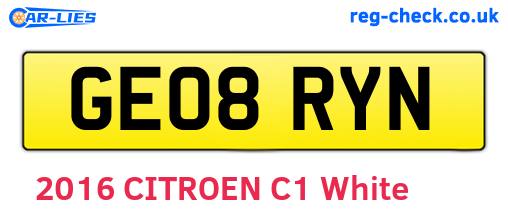 GE08RYN are the vehicle registration plates.