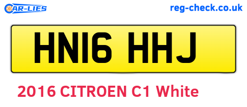 HN16HHJ are the vehicle registration plates.