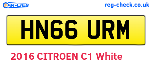 HN66URM are the vehicle registration plates.