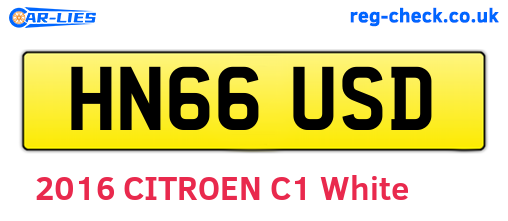 HN66USD are the vehicle registration plates.
