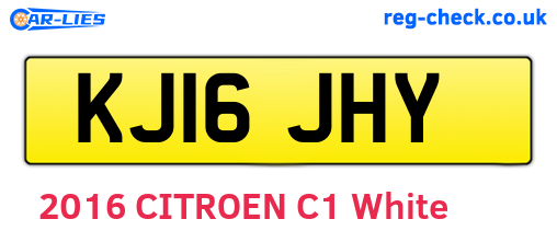 KJ16JHY are the vehicle registration plates.
