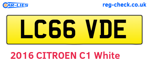 LC66VDE are the vehicle registration plates.