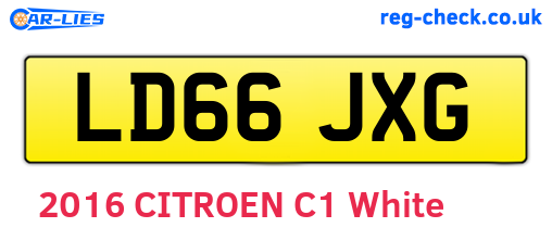 LD66JXG are the vehicle registration plates.
