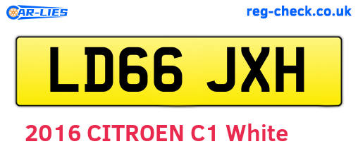 LD66JXH are the vehicle registration plates.