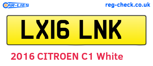 LX16LNK are the vehicle registration plates.