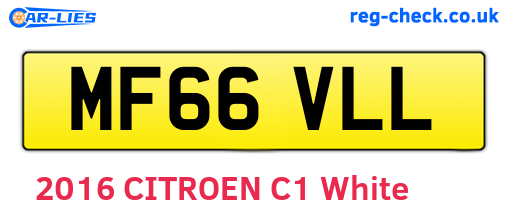 MF66VLL are the vehicle registration plates.