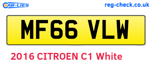 MF66VLW are the vehicle registration plates.
