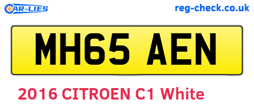 MH65AEN are the vehicle registration plates.