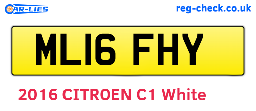 ML16FHY are the vehicle registration plates.