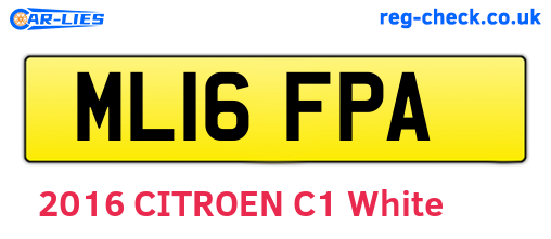 ML16FPA are the vehicle registration plates.