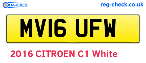 MV16UFW are the vehicle registration plates.